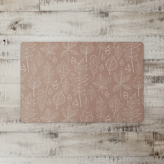 Dusty Rose Leaf Pattern Floor Mat
